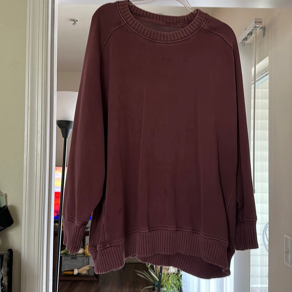 Aerie Burgundy Crew Neck
